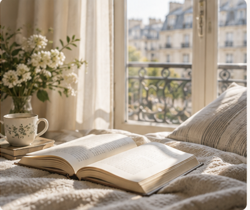 Moment de lecture calme un dimanche à Paris