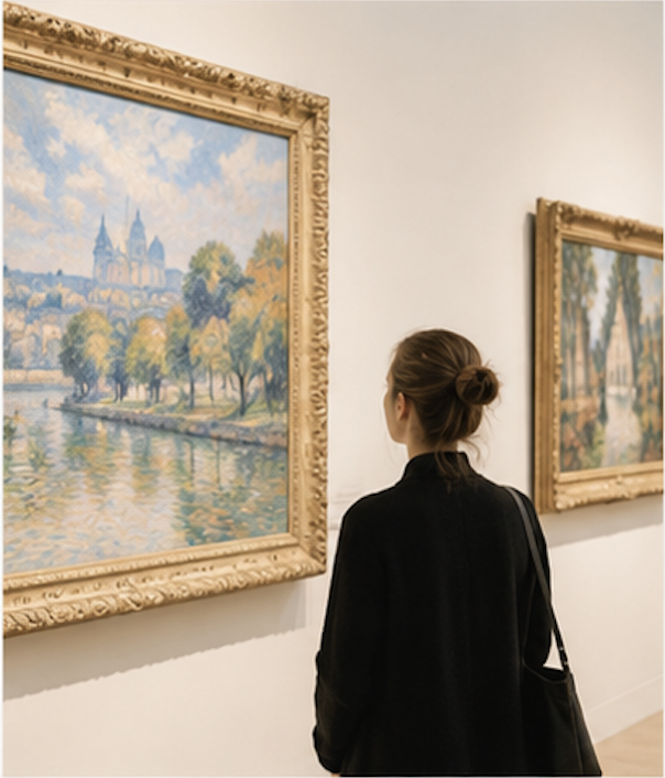 Visite d’une exposition dans un musée parisien