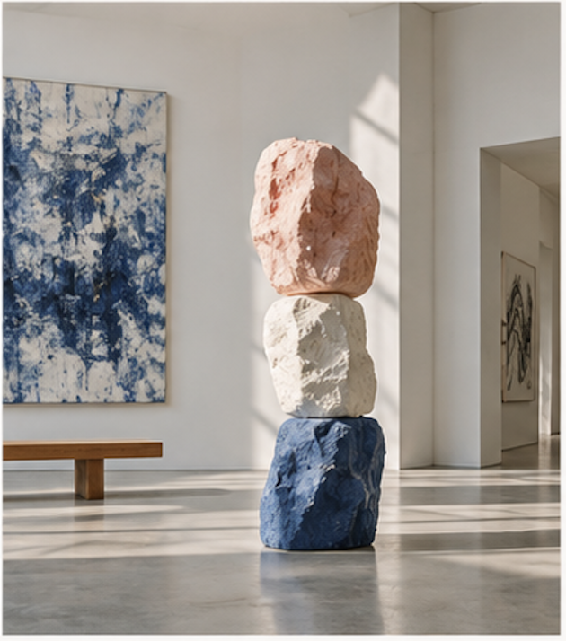 Installation d’art contemporain dans une galerie