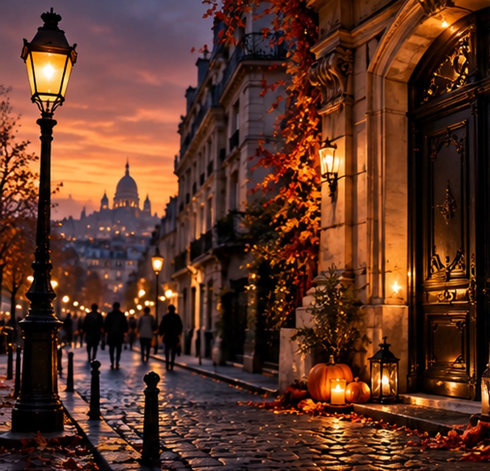 Rue parisienne aux couleurs de l’automne