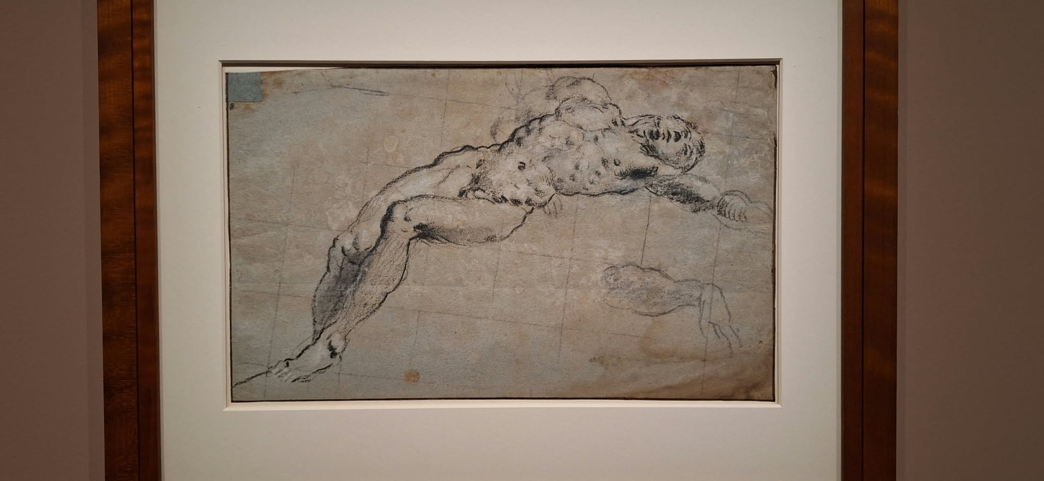 Dessin préparatoire de Tintoret, étude de nu