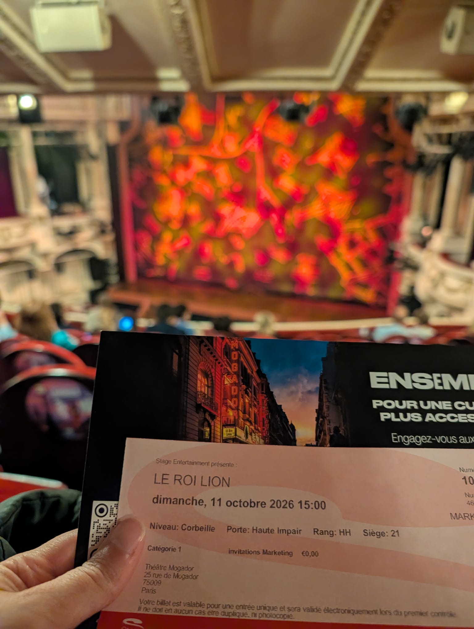 Photographie Parisienneries lors de comédie musicale Le Roi Lion au théâtre Mogador, vue 2